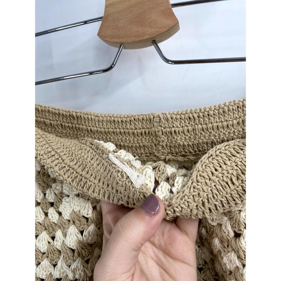 free people M flook tan crochet pants - Picture 4 of 7